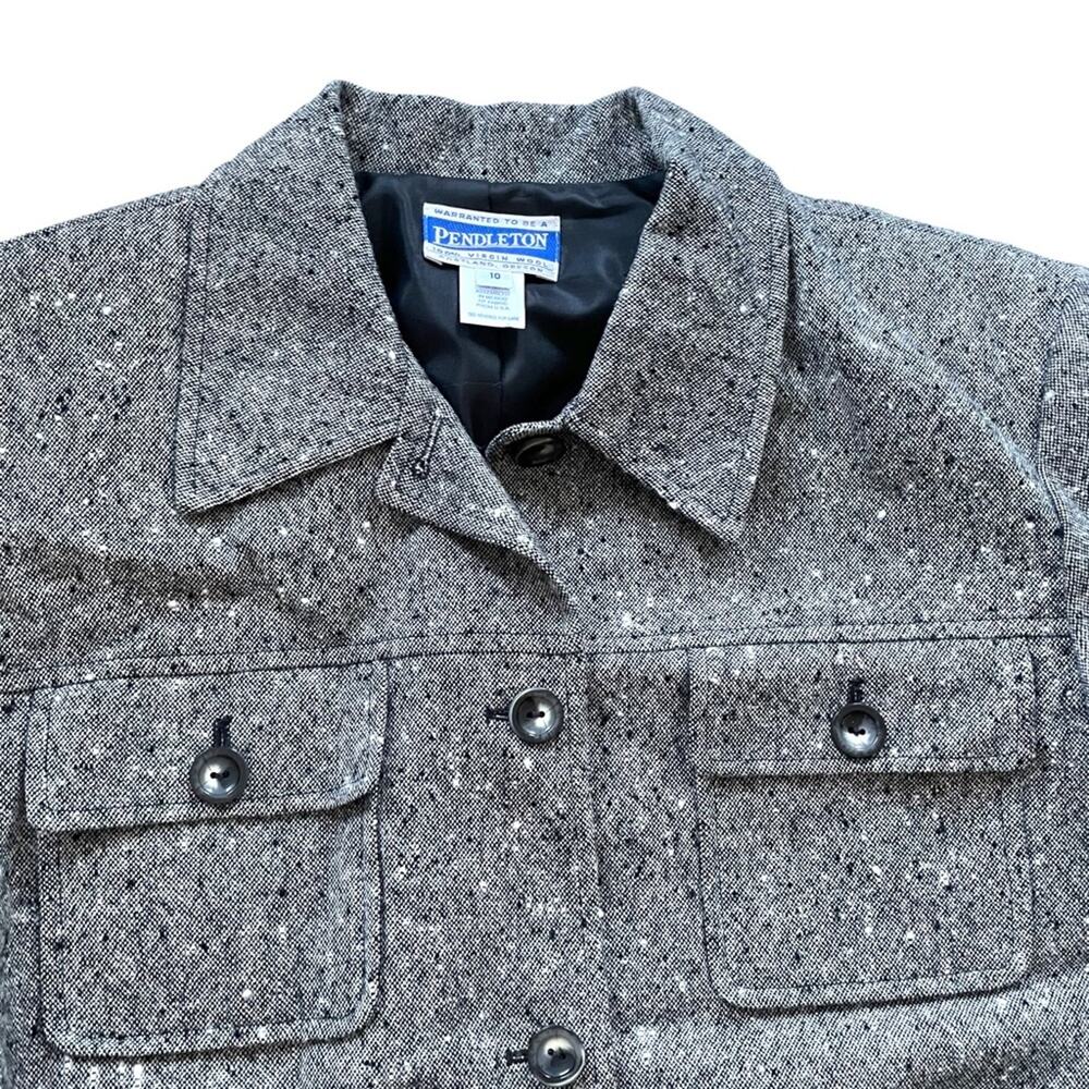 Pendleton Shacket Shirt Jacket Gray Wool Boxy Vin… - image 3